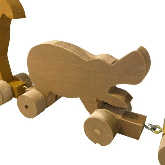 Wood Handmade Animal Train Grandpa Craft Unfinished Toy - Picture 4 of 11